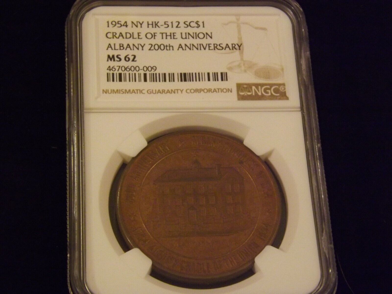 1954 Cradle Of The Union    So Called  Dollar  NGC MS 62