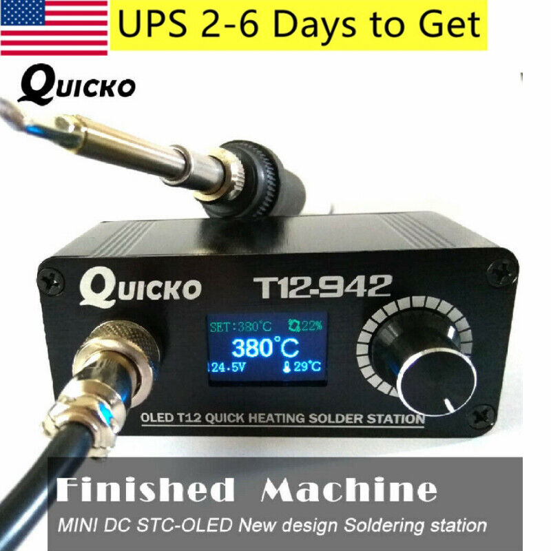 Quicko T12-942 OLED Digital Soldering Station + Handle Iron Tips Welding kit