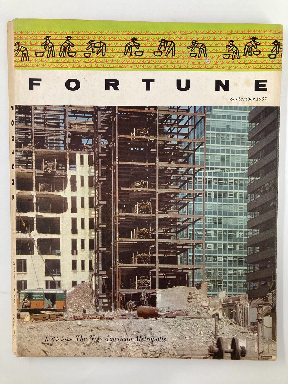 VTG Fortune Magazine September 1957 The New American Metropolis No Label