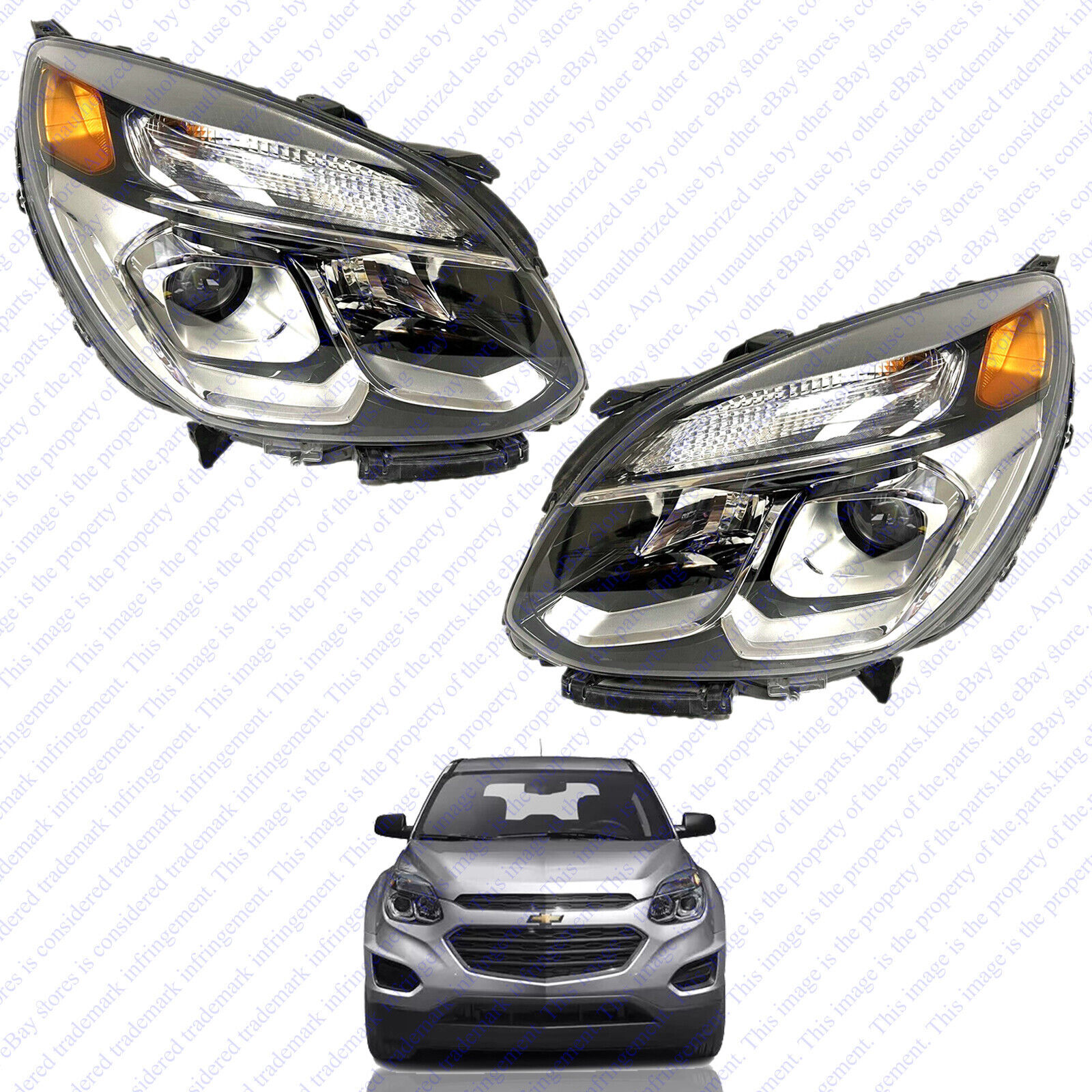 For 2016 2017 Chevrolet Equinox Front Headlight lamp Assembly Left Right Set