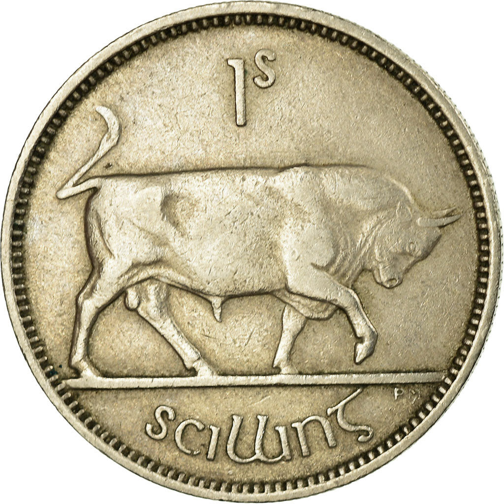 Irish Coin Ireland 1 Scilling | Celtic Harp | Bull | 1951 - 1968