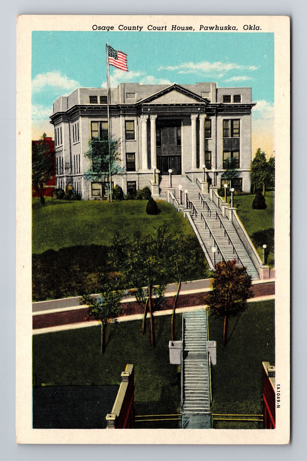 Pawhuska OK-Oklahoma, Osage County Court House, Antique, Vintage Postcard