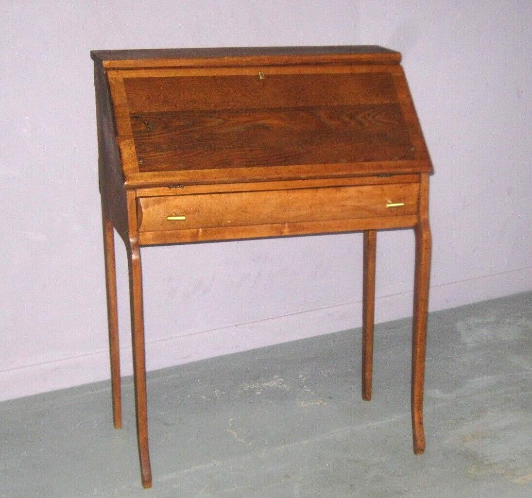 Antique Tiger Oak Petite Secretary Desk Small Writing Table Quartersawn Oak Rare