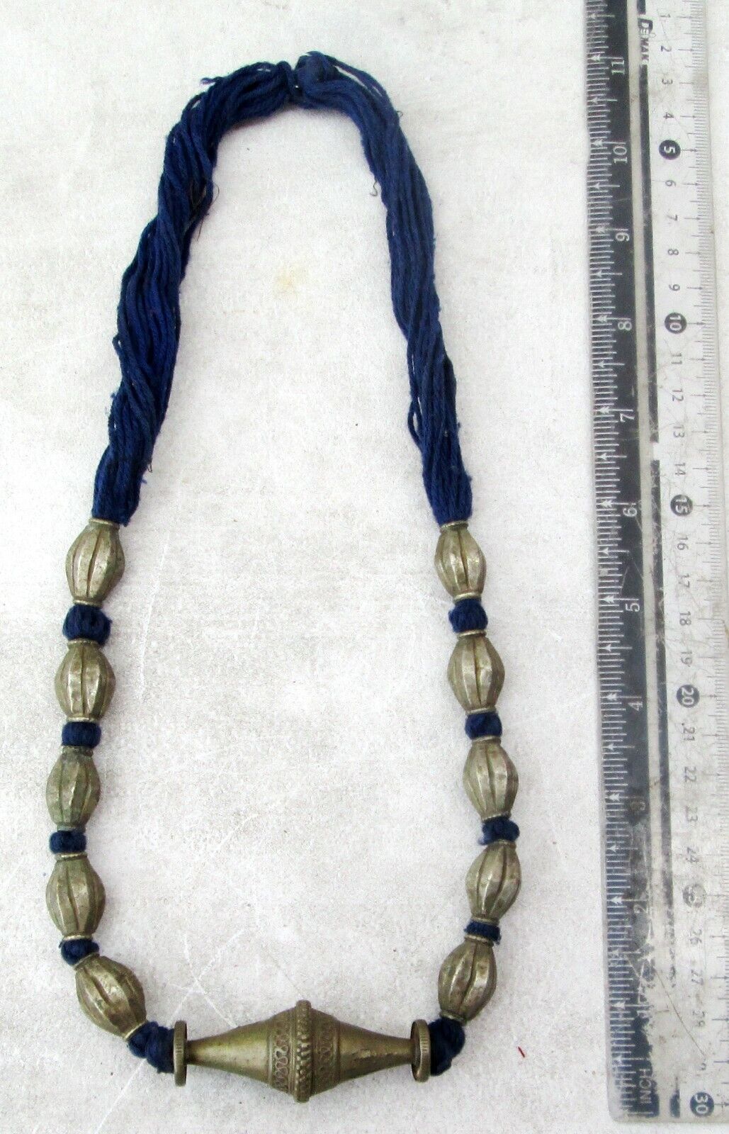 SUPERB Vintage Nepal Nickel Tharu Warrior Necklace