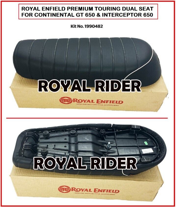 Fits Royal Enfield PREMIUM TOURING DUAL SEAT BLACK For INTERCEPTOR 650 & GT 650