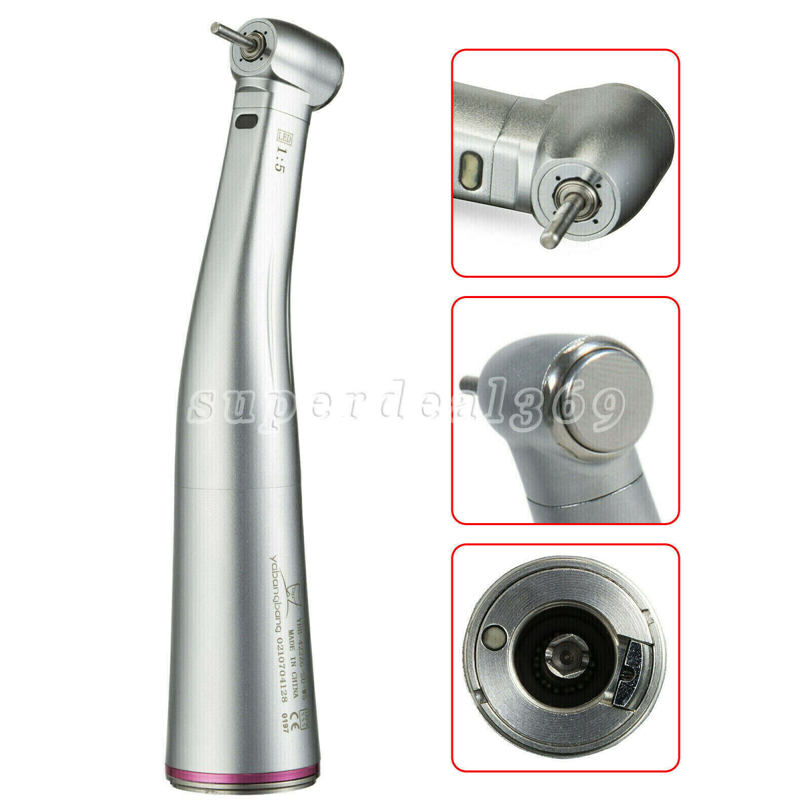 Dental 1:5 / 1:1 /1:4.2 (Increasing) LED Optic Contra Angle Handpiece Fit NSK Q1