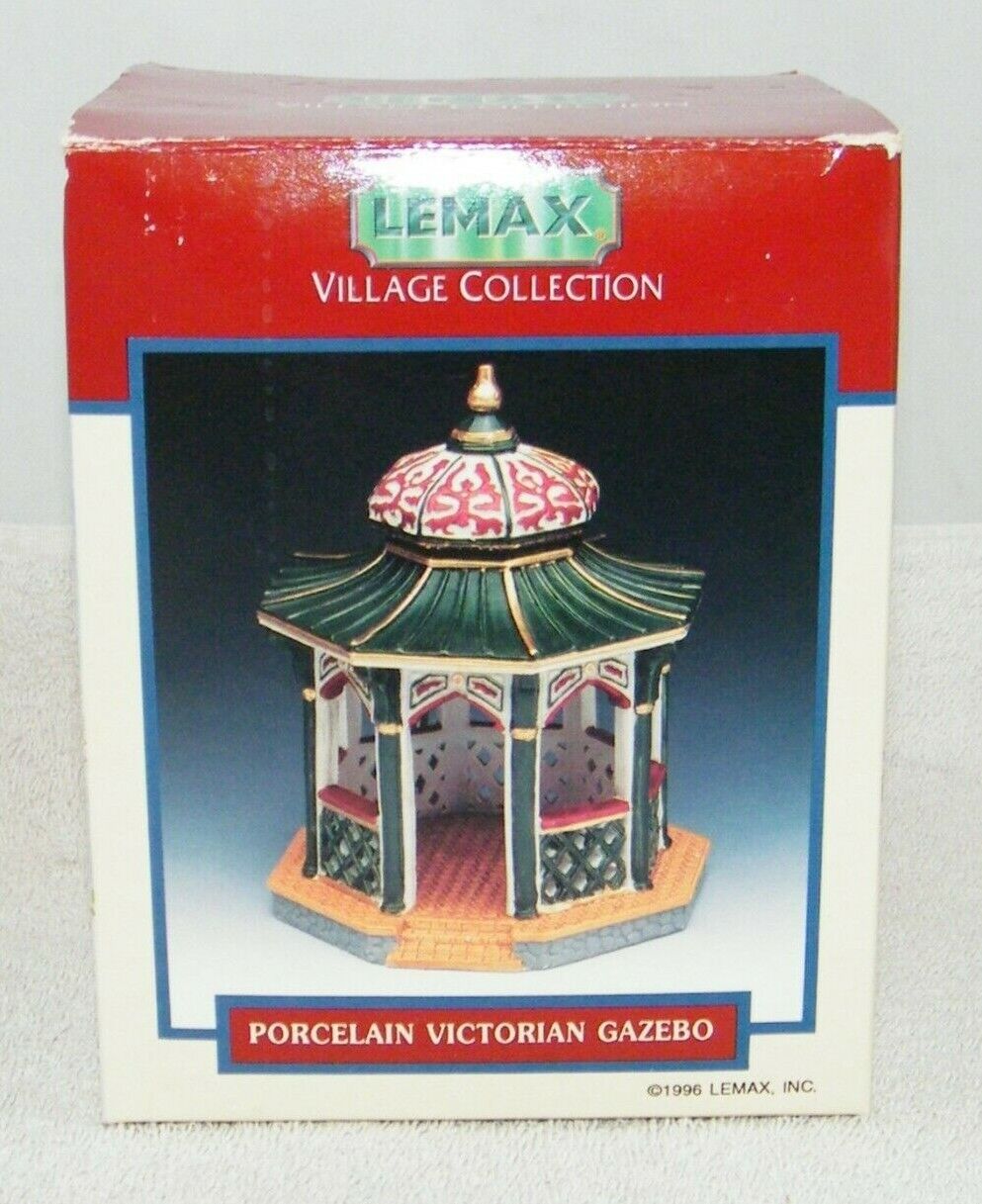 NEW 1996 LEMAX VILLAGE COLLECTION PORCELAIN VICTORIAN GAZEBO 