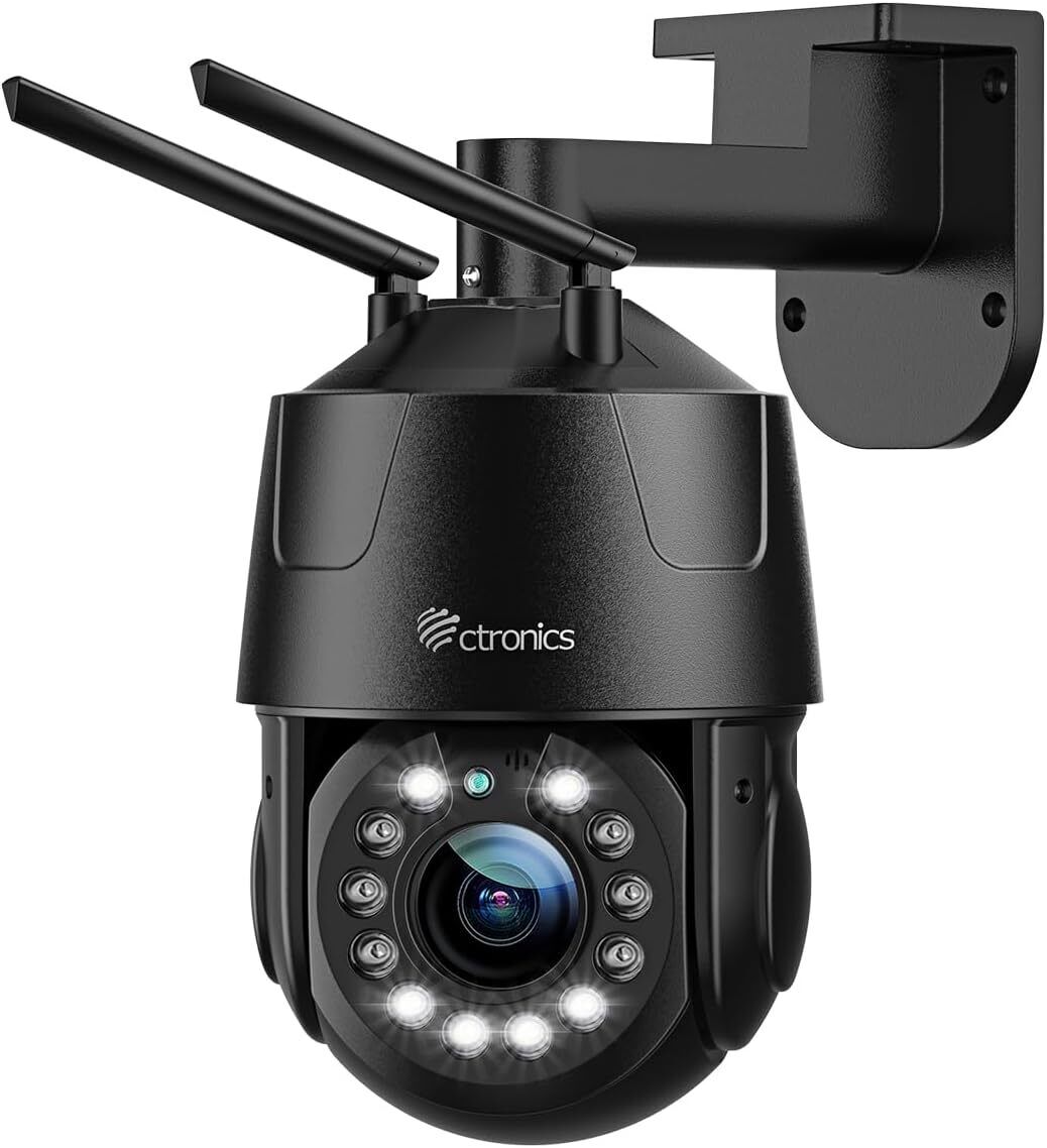 Ctronics 4K 8MP 5X Optical Zoom Security Camera Outdoor WiFi 2.4/5GHz PTZ Camera