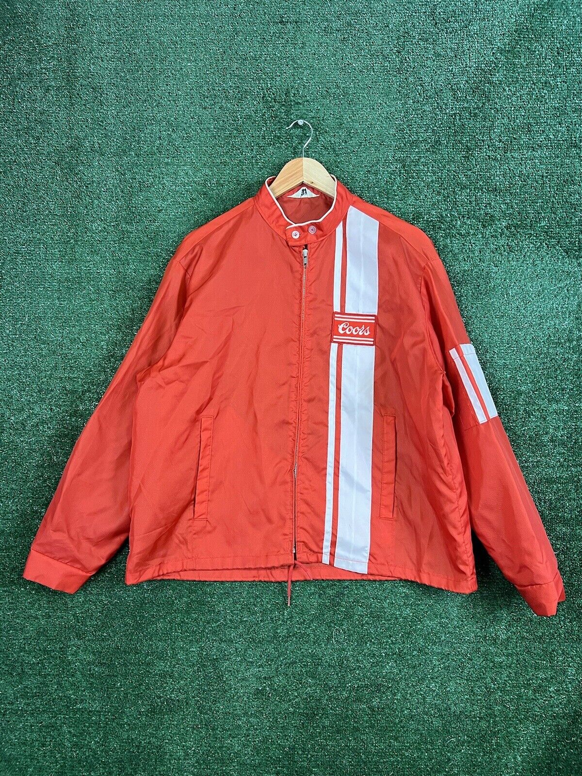 Vintage 70s Swingster Coors Windbreaker Racing Jacket Mens Large Red Full Zip