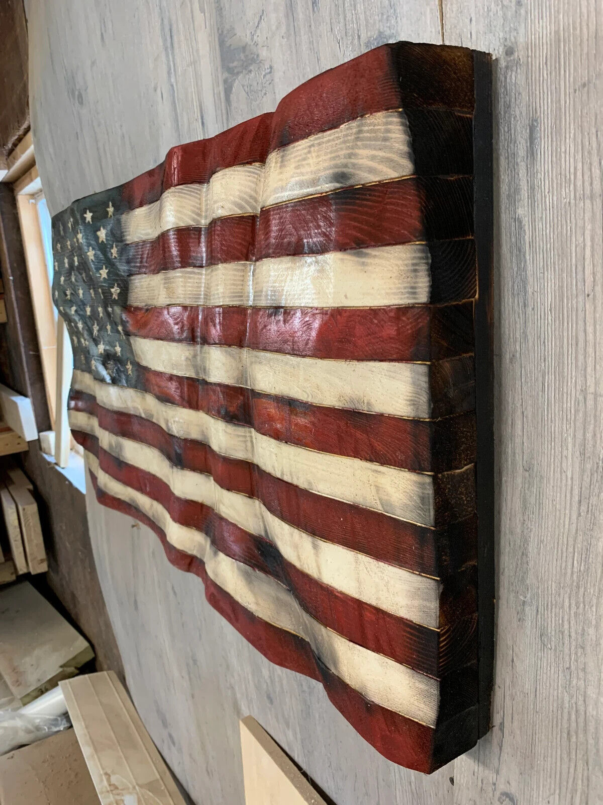 Wood wavy flag