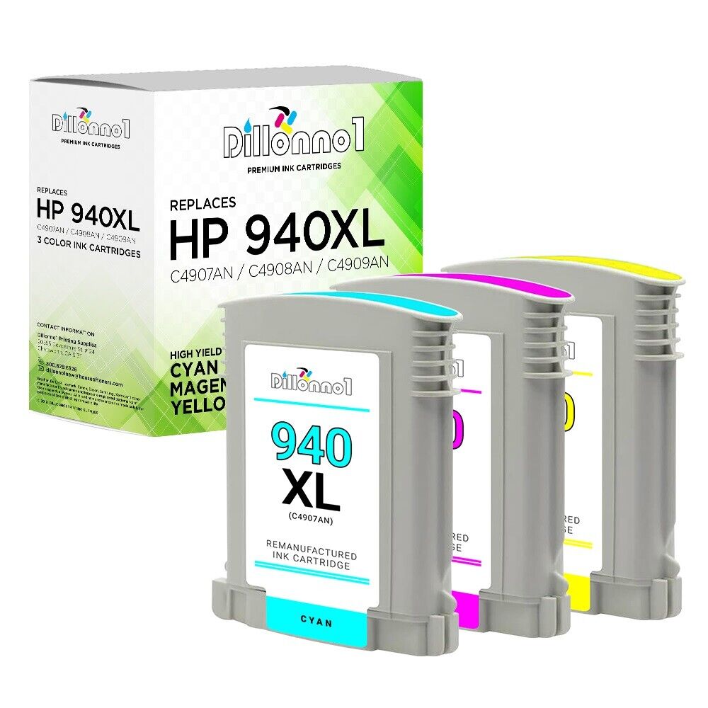 3-PK For HP 940XL For HP940 C/M/Y Ink Cartridge 8000 8500