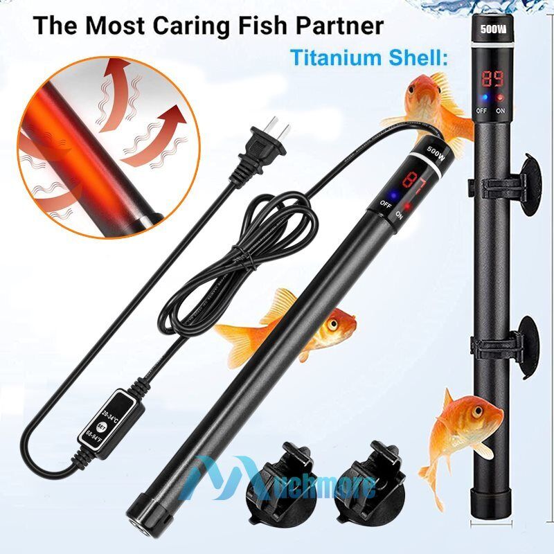 Submersible 500W Smart Anti-Explosion Fish Tank Heater w/ Thermostat Controller