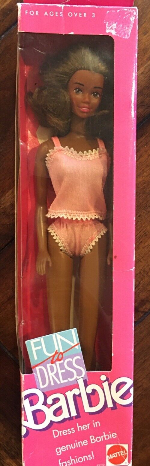 Vintage New  1989 Barbie Fun to Dress African American Doll #4939