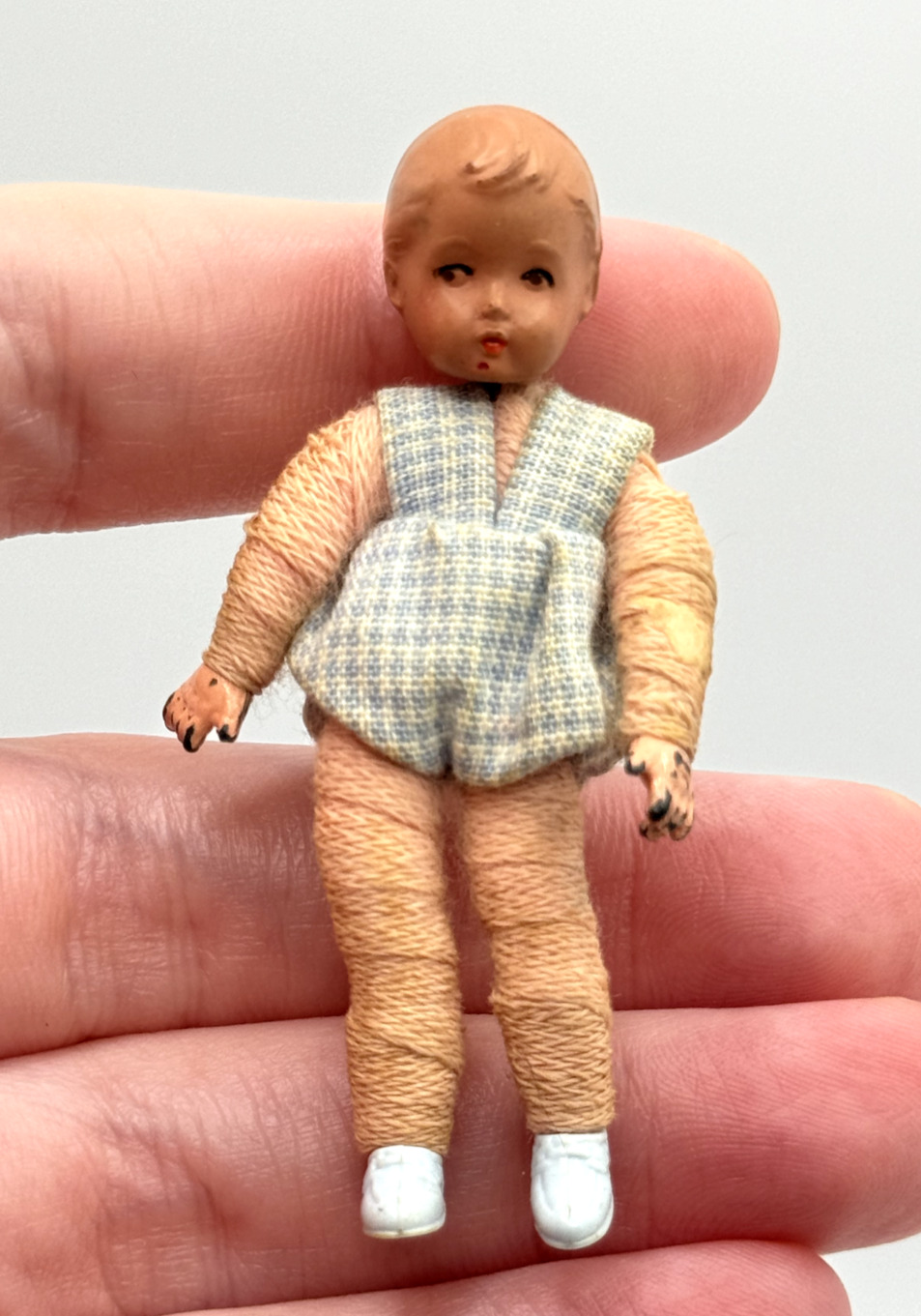 Vintage Caco Dollhouse Miniature Baby Boy 2.25\