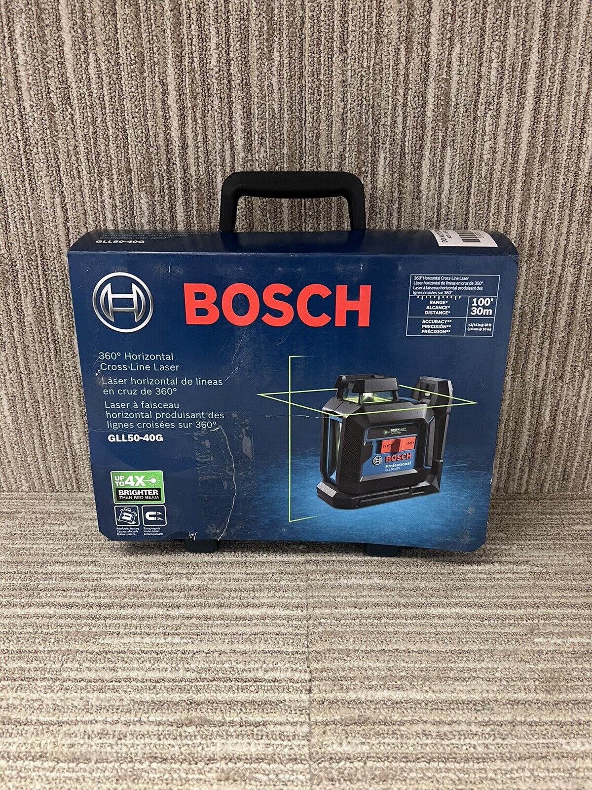 New Bosch GLL50-40G 360-Degree Horizontal Cross-Line Laser Level Green Laser