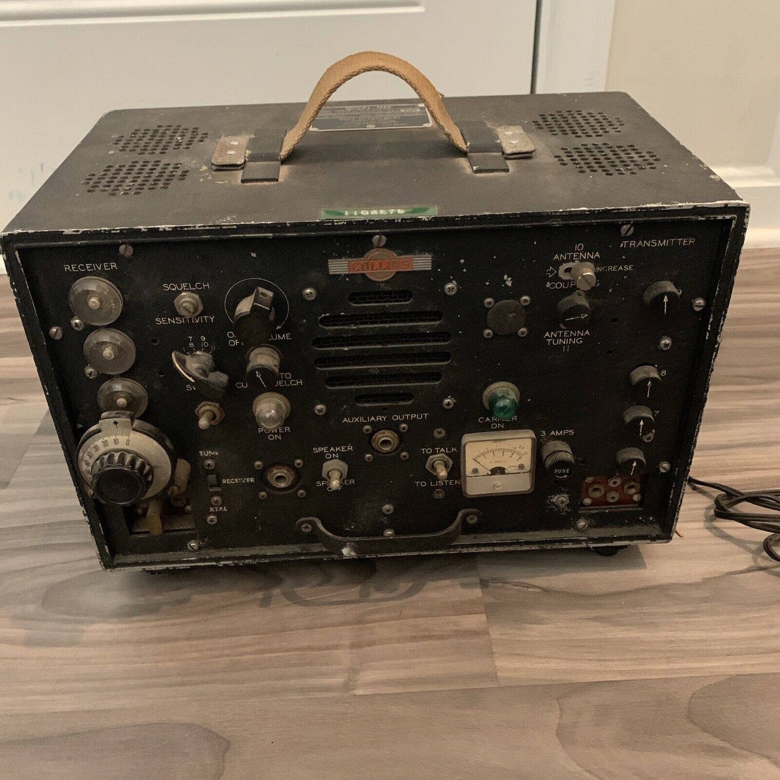 Collins MBF Radio Transmitting And Receiving Navy Department COL-43065
