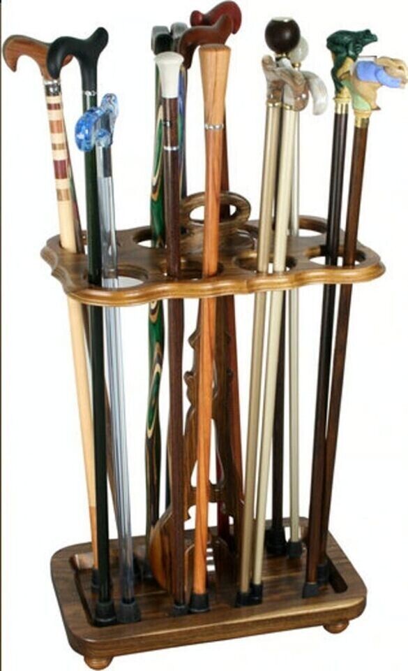 Handmade Antique Designer Wooden Storage Rack for Walking Canes Sticks Golf Club