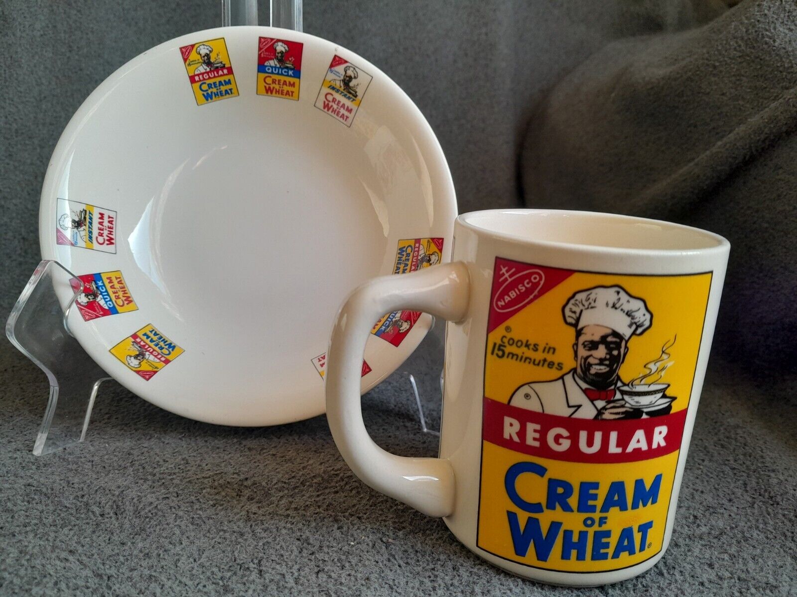 RARE Vintage NOS Nabisco Cream Of Wheat Coffee Mug Cup & Bowl USA Advertising 