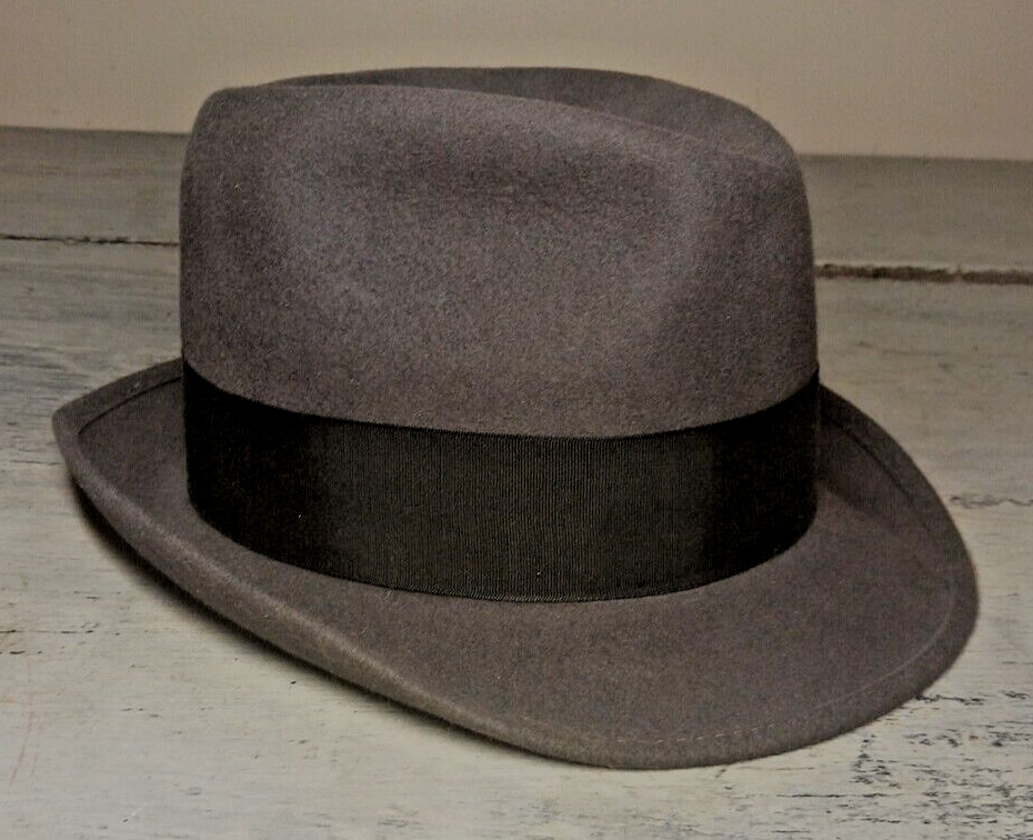 Vintage Harcfeild Memphis Tenn. Morfelt Wool Fedora Hat Size 6 3/4 Made in USA