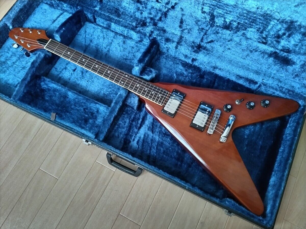 Harmony Vintage Guitar 1970 Made Mahogany Flying V With Hard Case Rare Japan JP