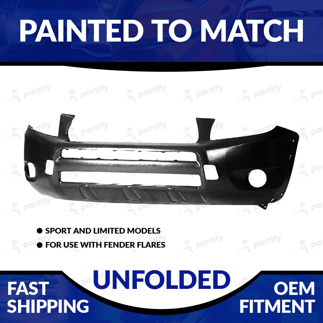 NEW Painted 2006-2008 Toyota RAV4 Unfolded Front Bumper W/ Bumper Ext Holes