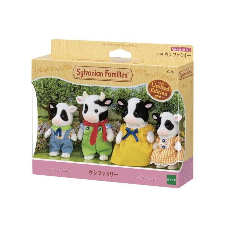 Epoch Sylvanian Families C-69 Cow Family Set  Calico Critters/Japan Limited Edit