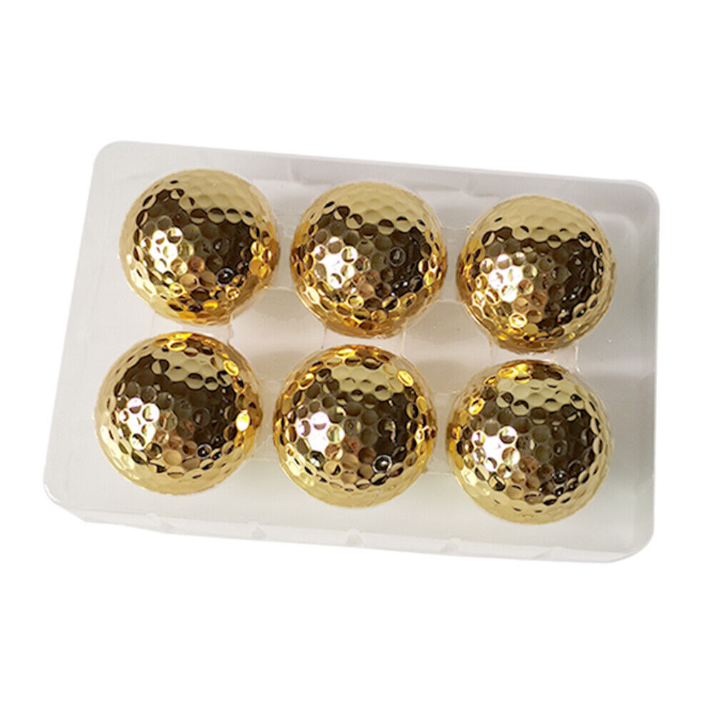1/3/6pcs Golf Balls 42.67mm Accessories Indoor Outdoor Training Ball Gold Plated