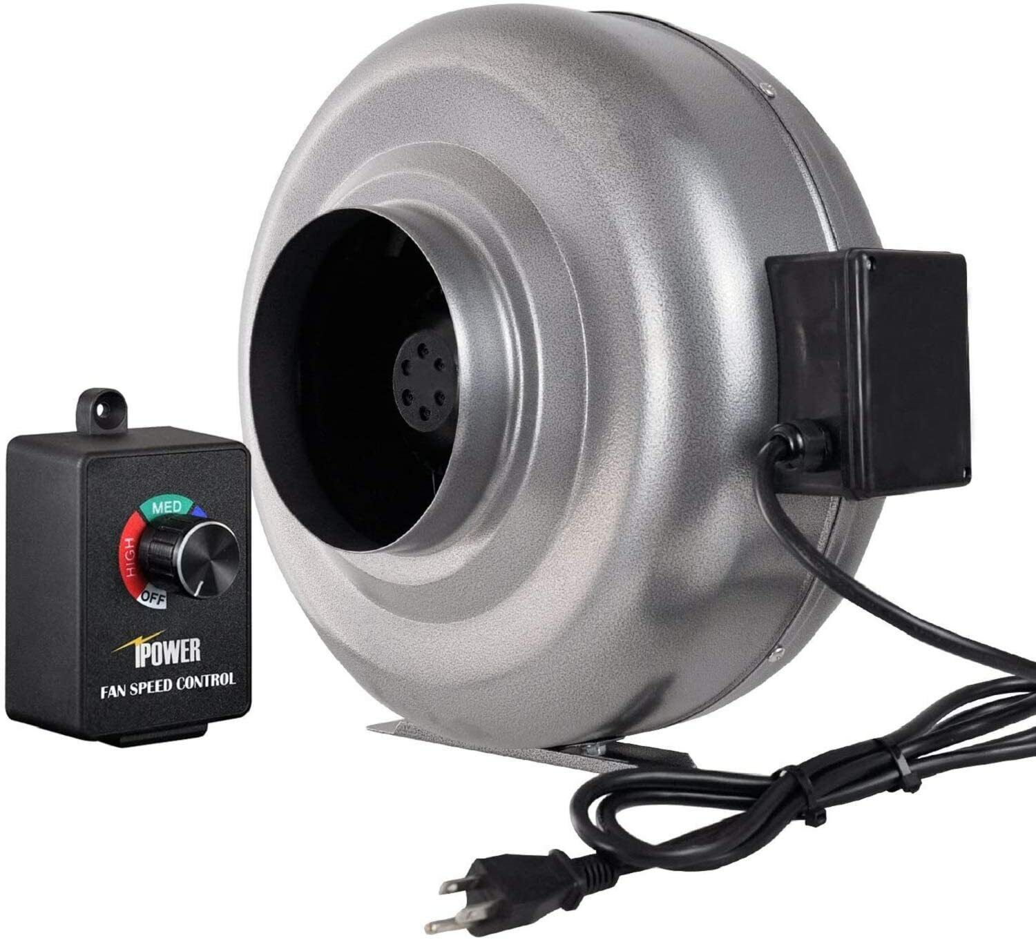 iPower 4-12 inch Duct Inline HVAC Exhaust Blower Ventilation Fan With Controller