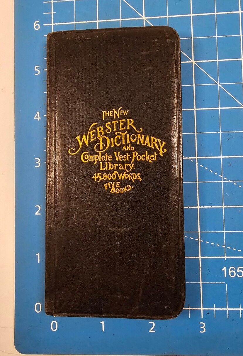 Antique 1914 Webster\'s Dictionary Complete Vest Pocket Library Book Tabs 