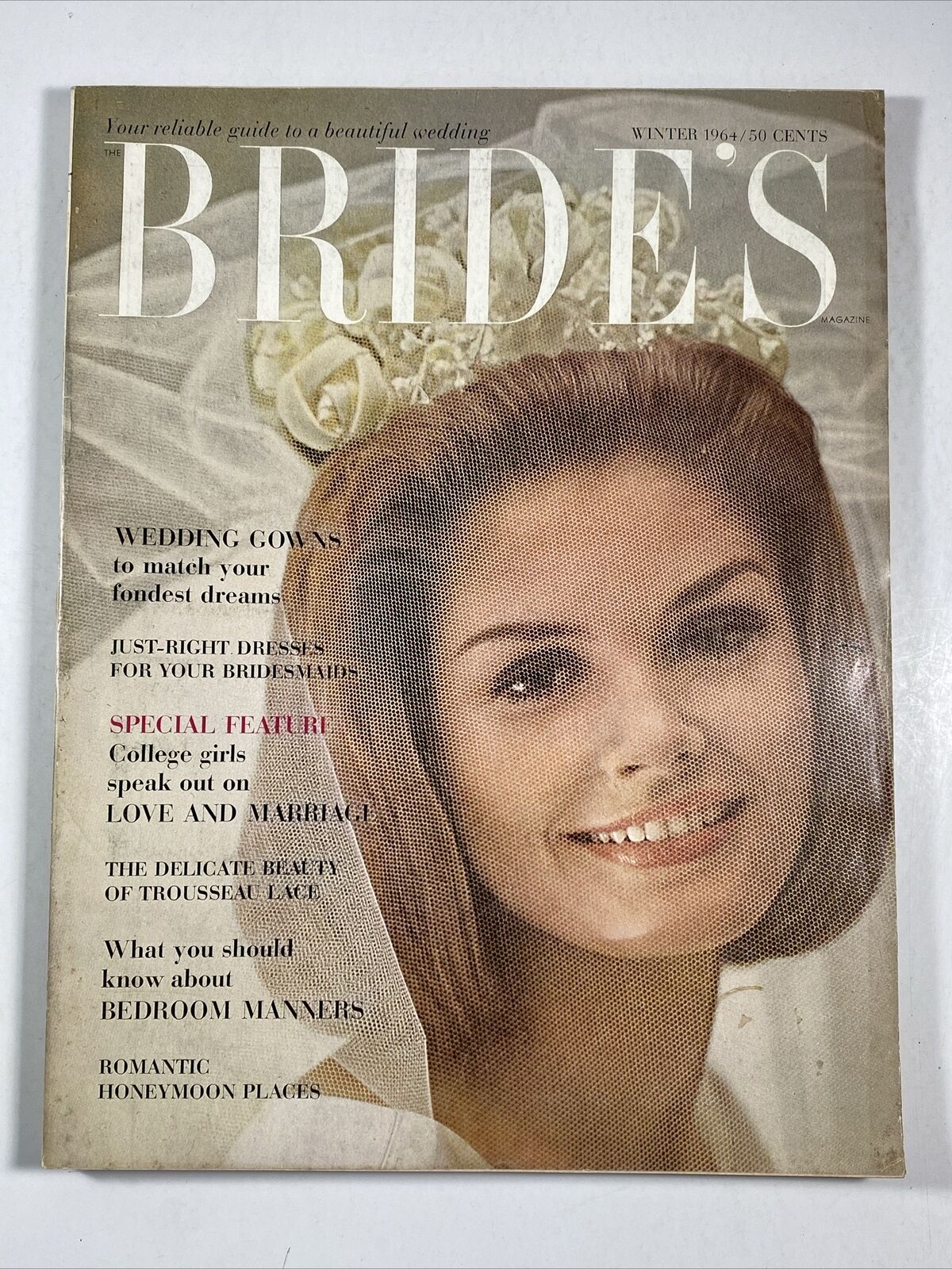 BRIDE\'S magazine Winter 1964-vintage complete Fashion Wedding Gowns Decorations