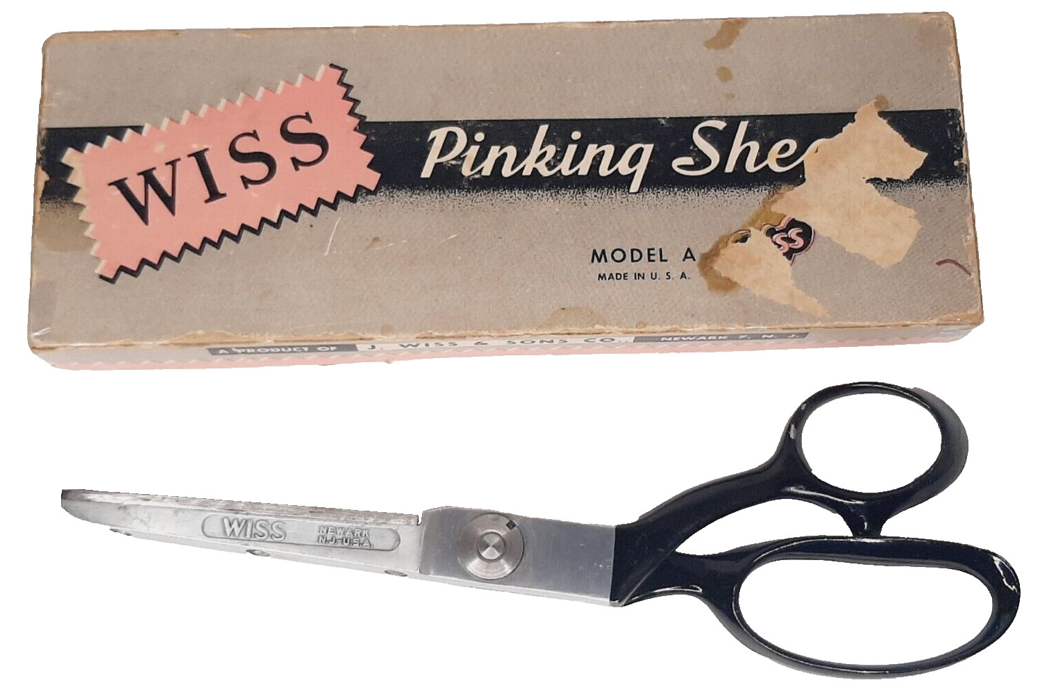 WISS Pinking Shears Model A Vintage Heavy Duty Professional Scissors w/ Box