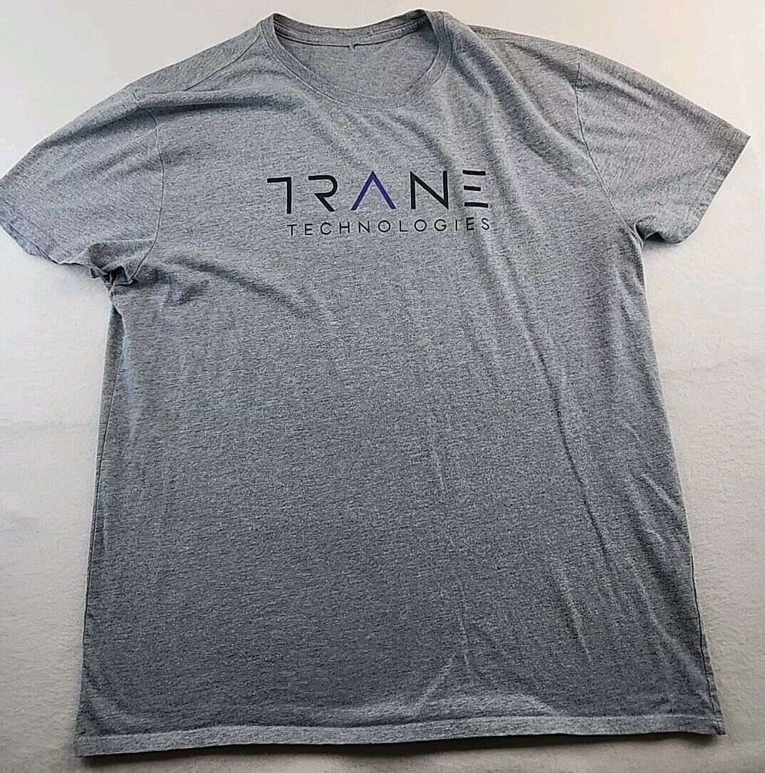 Trane Technologies Logo Gray Cotton Blend T-shirt Mens Medium