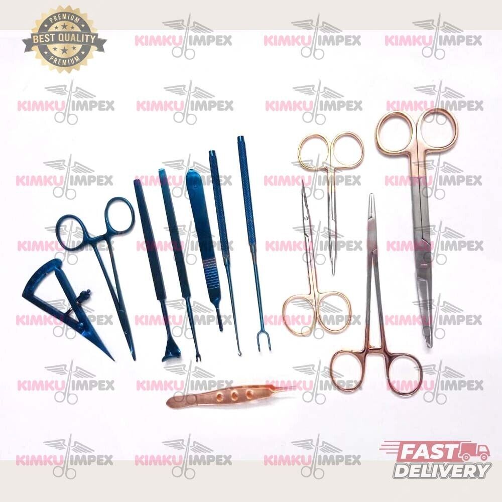 Blepharoplasty Kit,Plastic Surgery High Quality Instruments Kit Set of 11 PCs CE