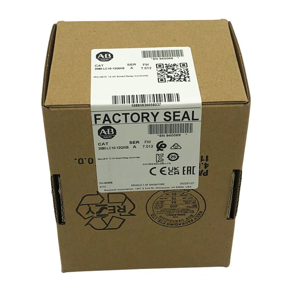 IN US New Sealed Allen-Bradley 2080-LC10-12QWB Micro810 12 I/O Controller