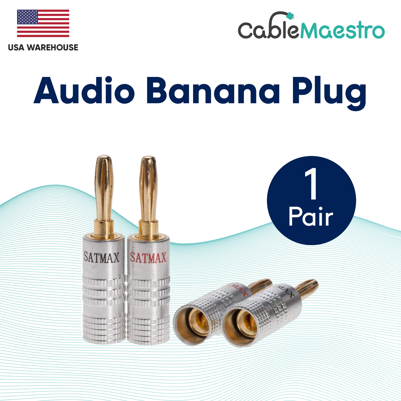 Banana Audio Dual Screw Plug 24K Gold Plated Speaker Wire Jack Connector AWG Lot