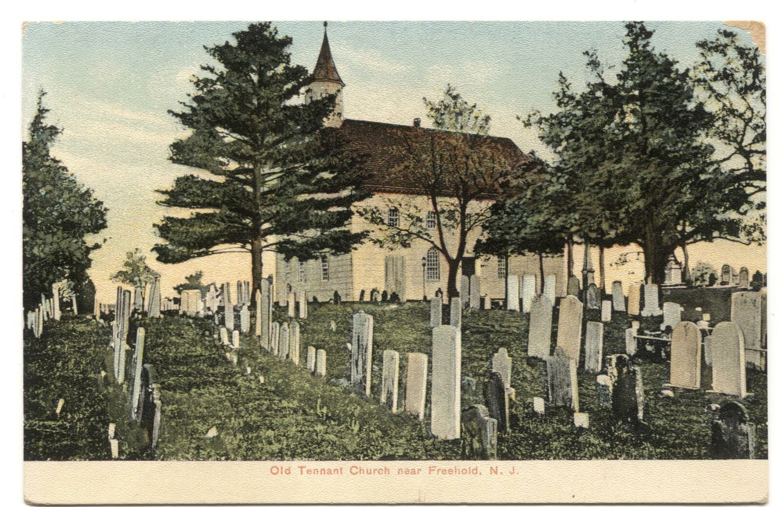 Postcard Old Tennant Church Near Freehold NJ 1914