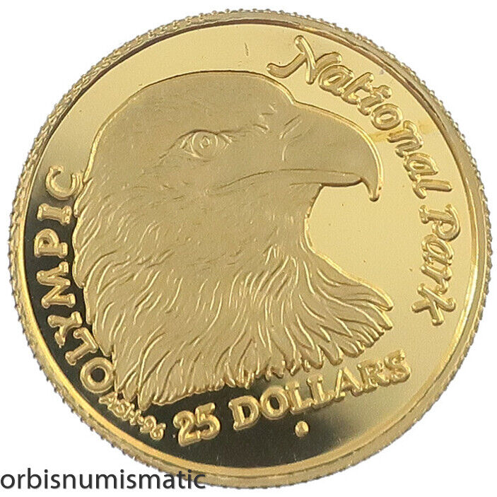 1996 COOK ISLANDS 1/10 OZ PURE PROOF GOLD EAGLE NATIONAL PARK $25 DOLLARS #AA5