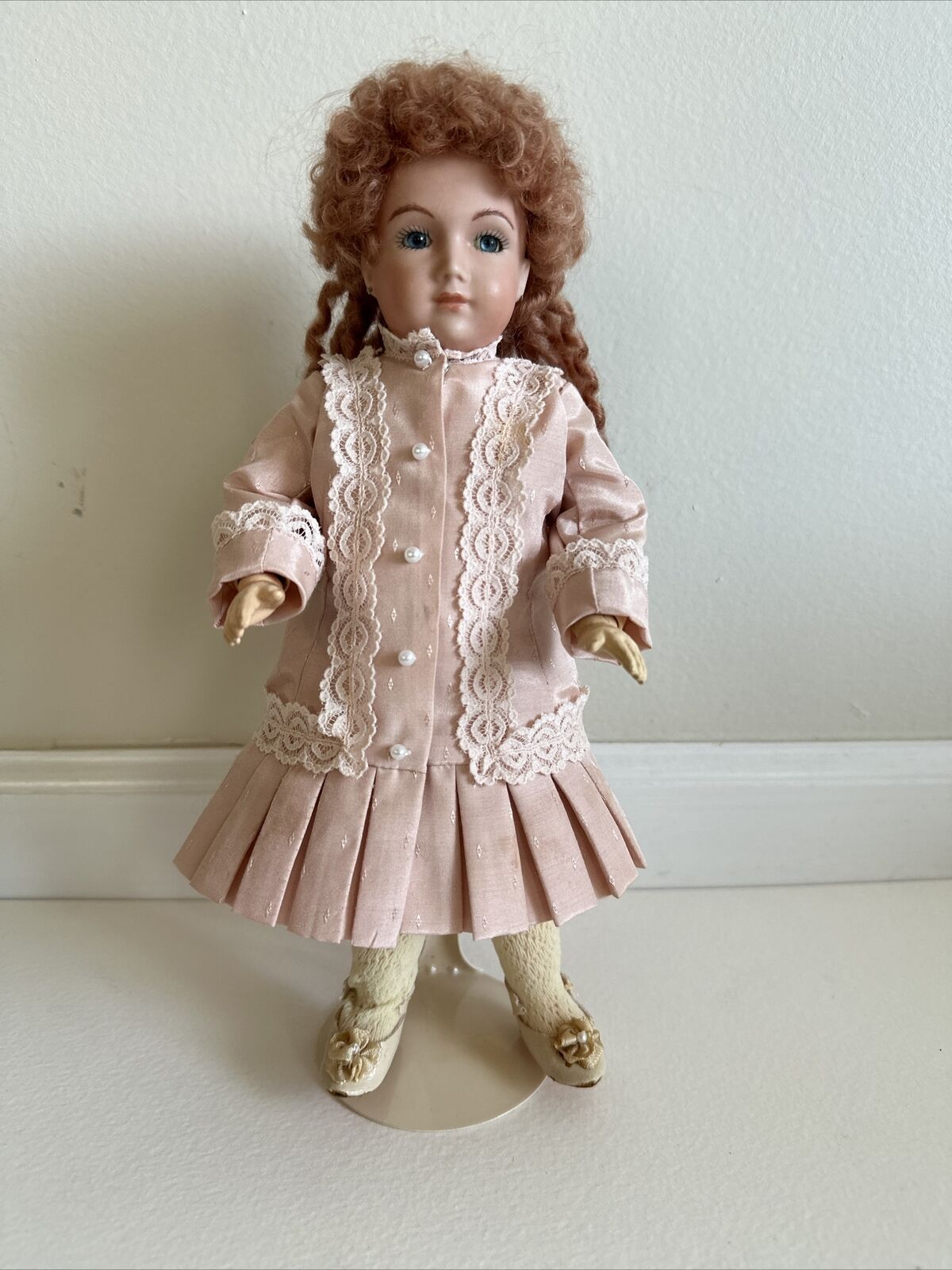 Antique Andre Thuillier A9T Bisque Head Bebe Artist Signed Repro 10” Doll