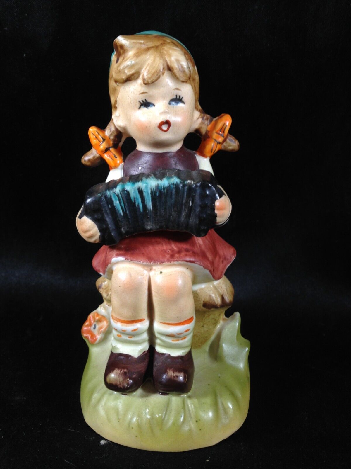 Vintage Arnart 5th Ave Hand Painted Girl with Accordion Figurine