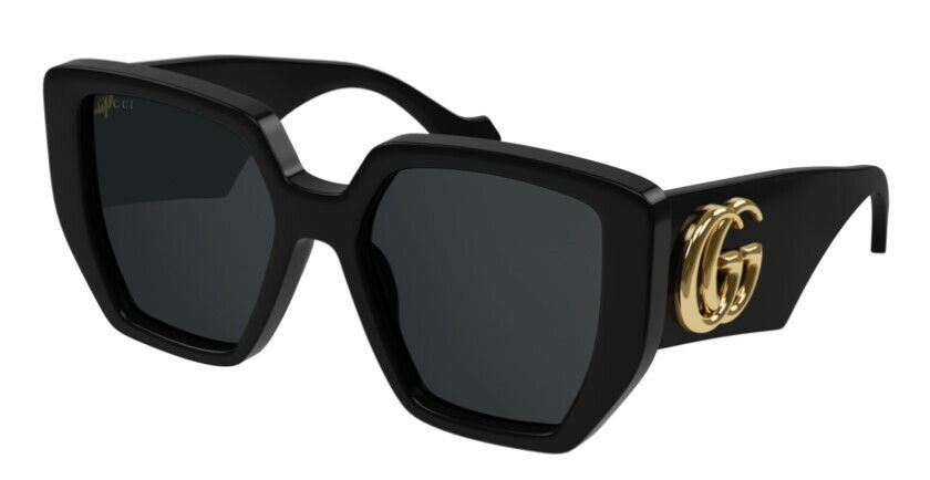 Gucci GG 0956S-003 Black/Gray Oversized Geometric Women\'s Sunglasses