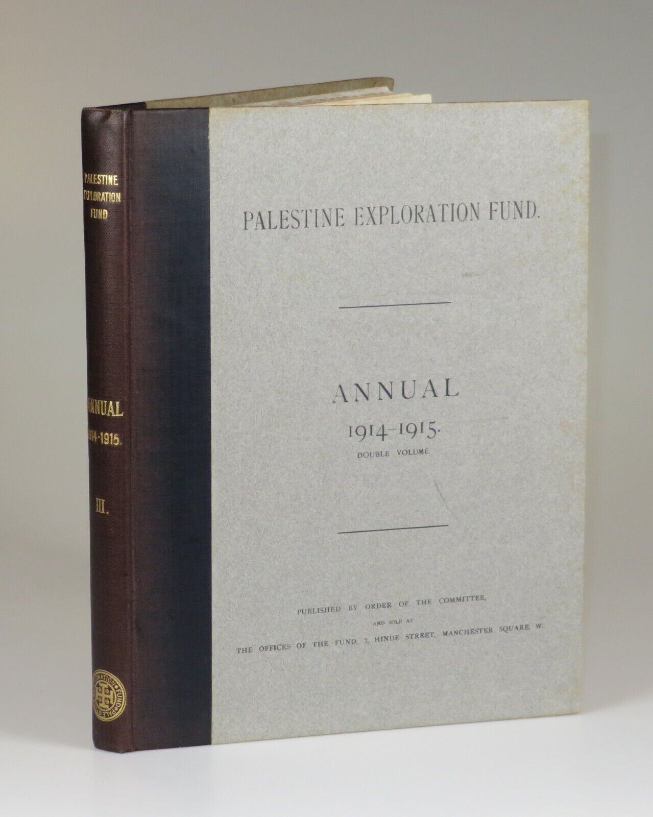 T. E. Lawrence - The Palestine Exploration Fund Annual 1914-1915 Double Volume