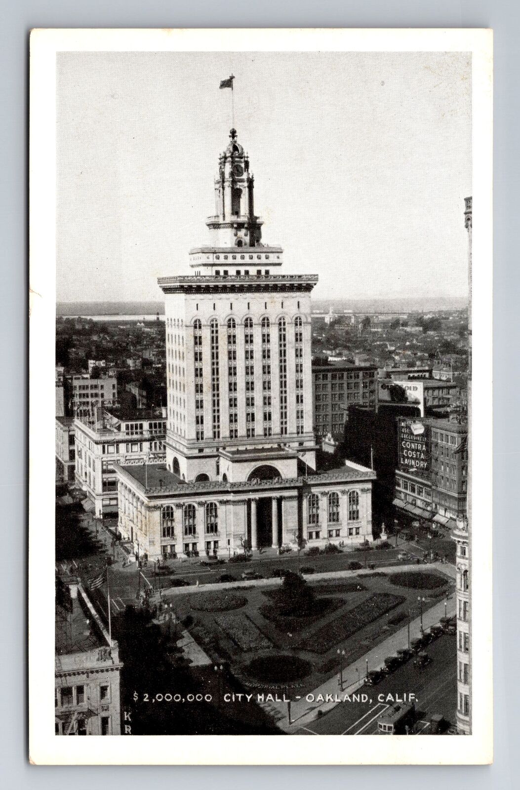 Oakland CA-California, Birds Eye View City Hall, Antique Vintage Postcard