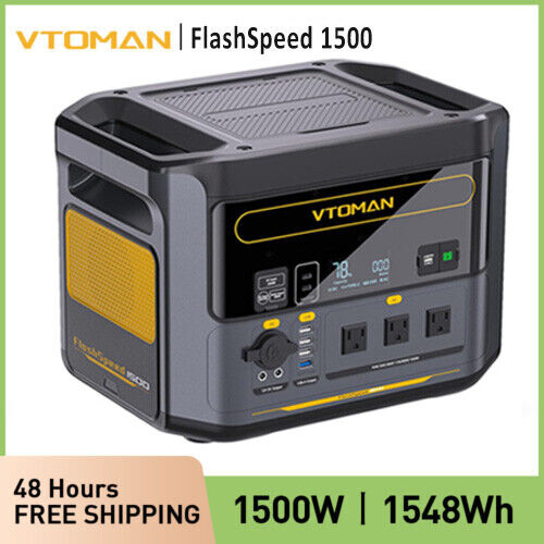VTOMAN FlashSpeed 1500 Portable Power Station 1548Wh, LiFePO4 Solar Generator US