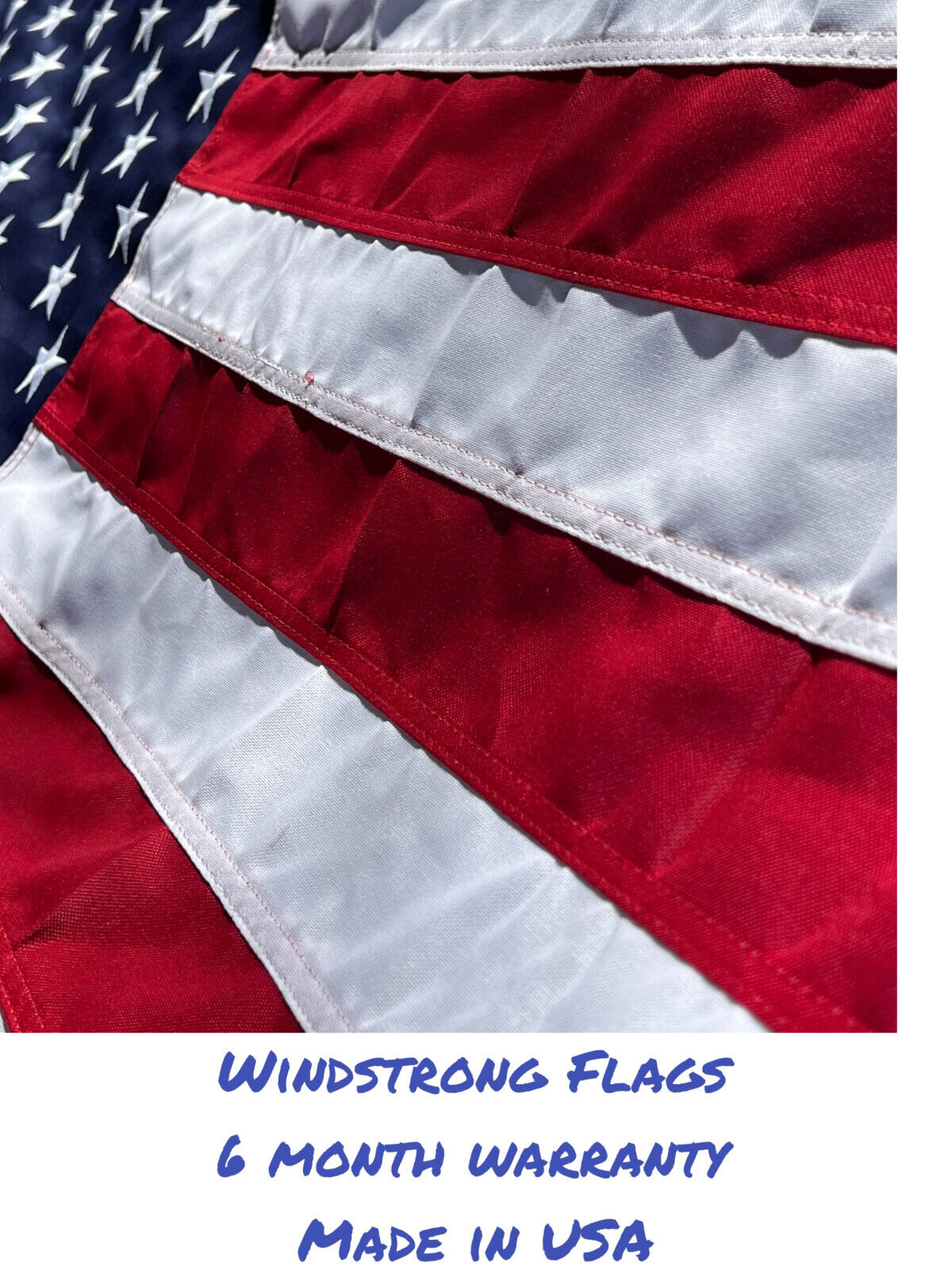 3x5 FT Deluxe Hand Sewn Windstrong US American Flag Commercial Polyester US Made