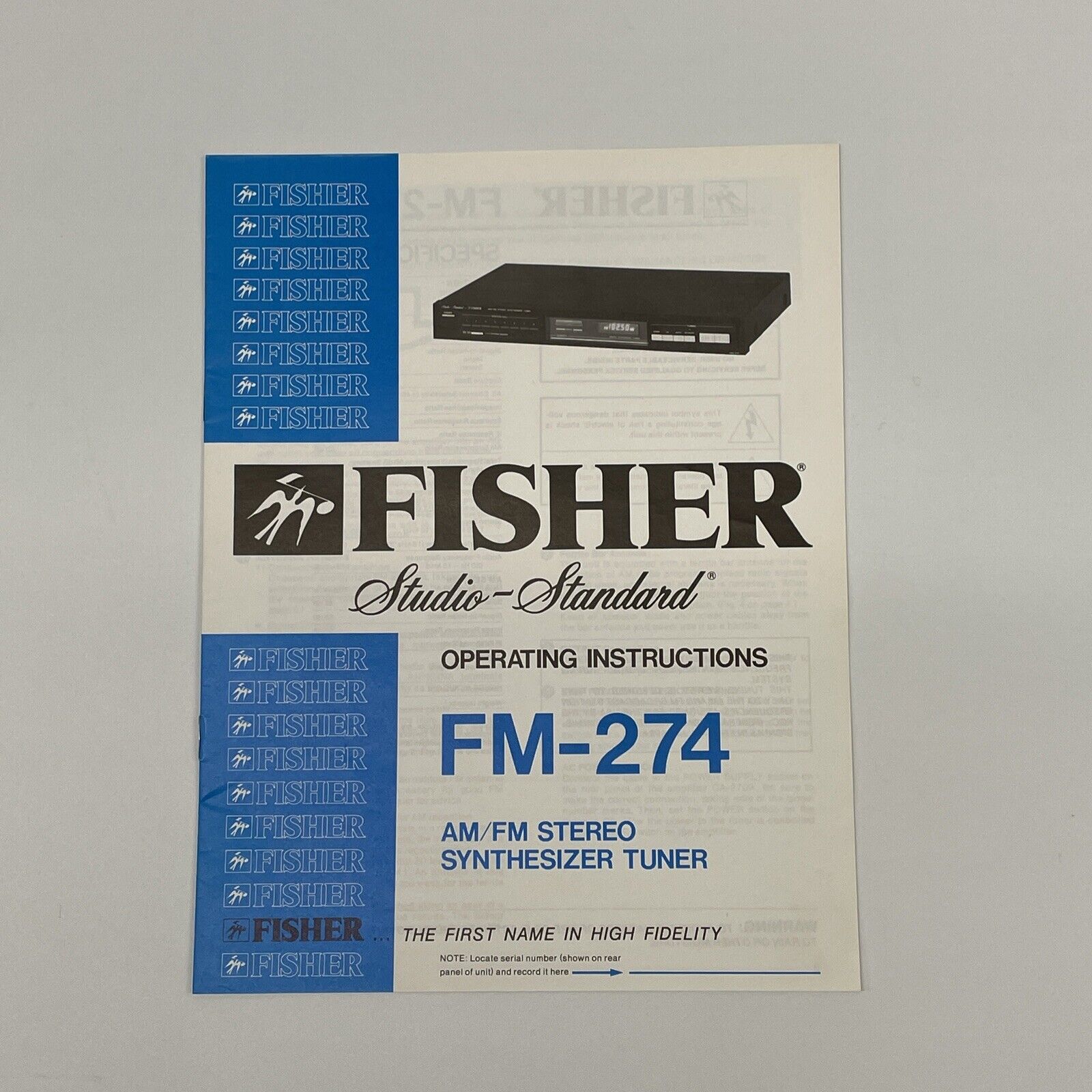 Fisher MT-750 AM/FM Stereo Synthesizer Tuner Operating Manual
