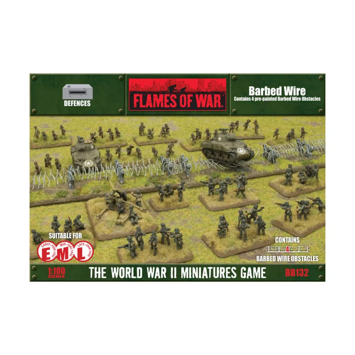 Defenses: Barbed Wire Obstacles (x4) Great War Terrain (Flames of War)