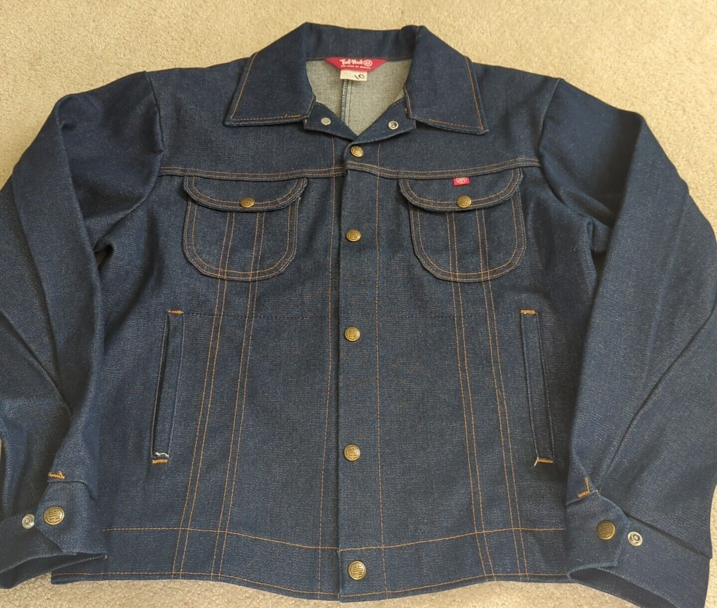 Vintage Tuf Nut Jacket Men 42 Regular Blue Denim Deadstock 70s Pockets Jean Snap