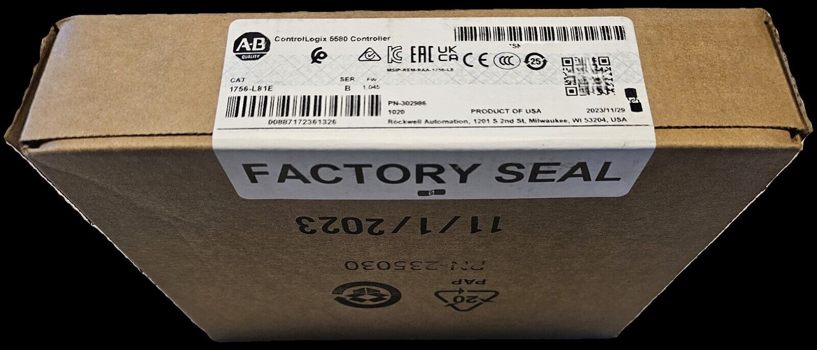 Allen-Bradley 1756-L81E AB SER B ControlLogix 5580 Controller NEW Factory Sealed