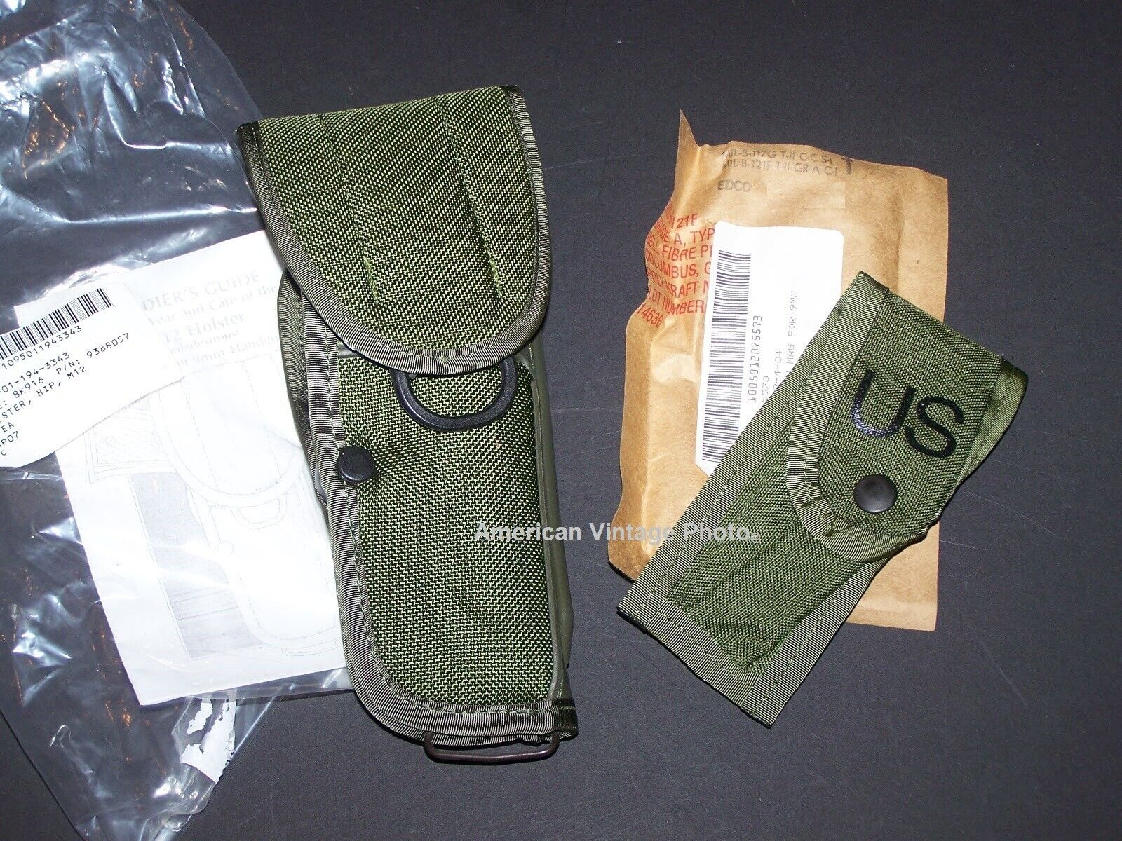 M12 Holster Genuine Issue  + 9mm 45 cal  Pouch Military Pistol M9 92F M1911 USA