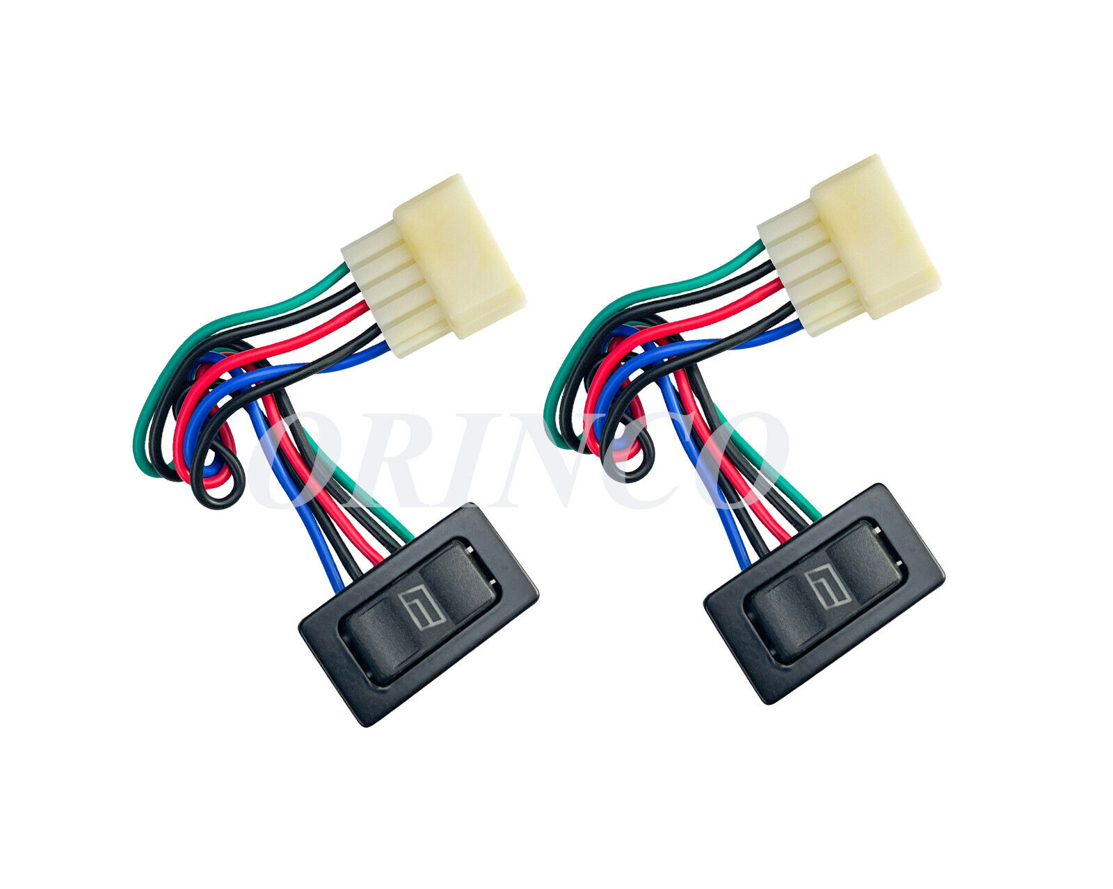 2)  Pre-wired Illuminated Rocker Switch with Socket for Car Power Door/Window